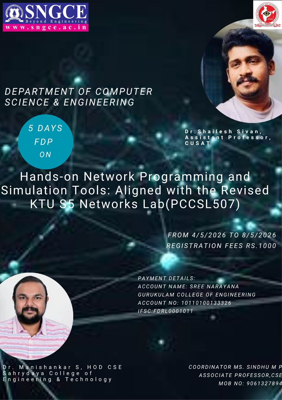 5 day FDP on Hands on  Network Programming and Simulation Tools